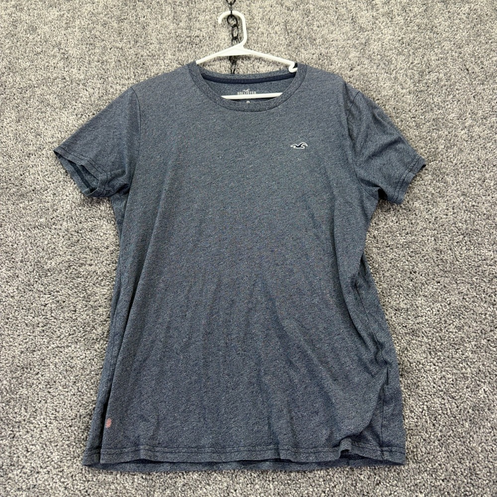 Hollister Crew Neck Tee Mens Medium Blue Heathered Must Have Collection Short Sl